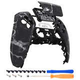 eXtremeRate Black White Marble Effect Touchpad Front Housing Shell Compatible with ps5 Controller BDM-010/020/030/040/050, DIY Replacement Shell Custom Touch Pad Cover Compatible with ps5 Controller - ZPFT1046G3