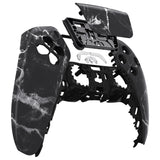 eXtremeRate Black White Marble Effect Touchpad Front Housing Shell Compatible with ps5 Controller BDM-010/020/030/040/050, DIY Replacement Shell Custom Touch Pad Cover Compatible with ps5 Controller - ZPFT1046G3